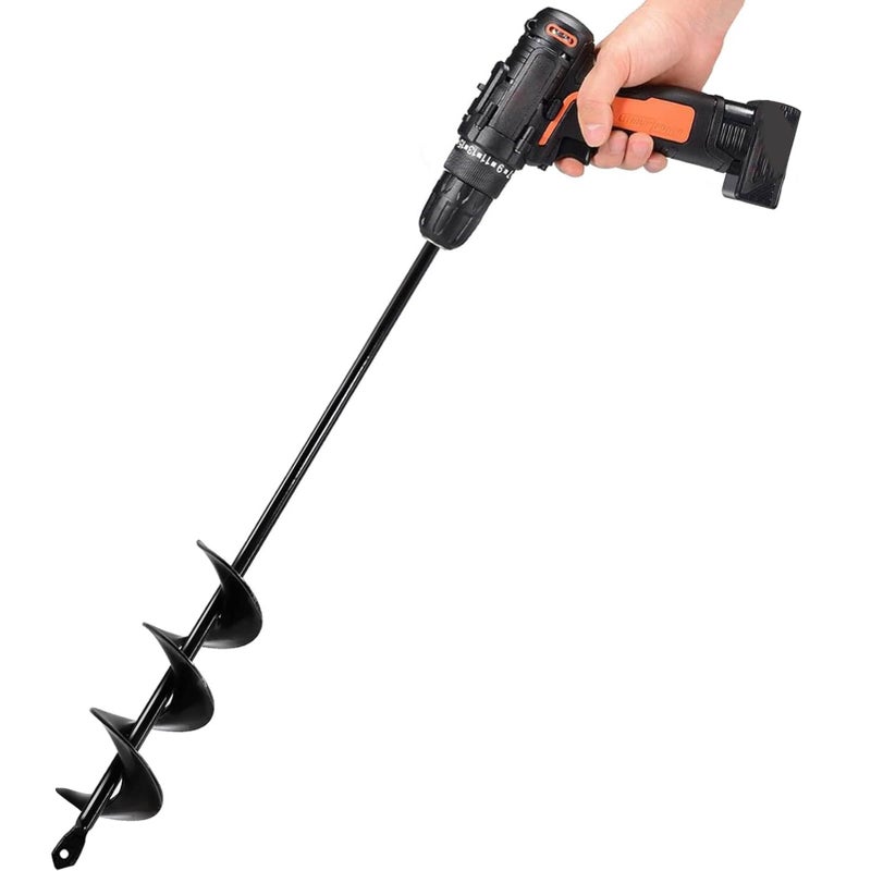 TCBWFY Auger Drill Bit for Planting 1.6x16.5inch Extended Length Garden Auger Spiral Drill Bit for Planting Bulbs Flowers,Post Hole Digger for 3/8â€Hex Drill - Image 1